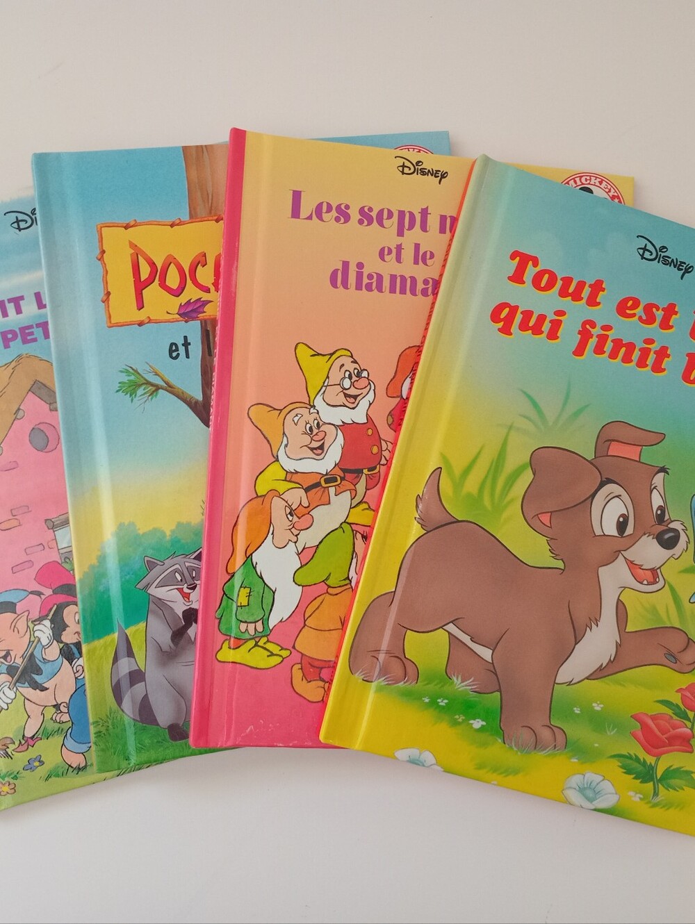 Vintage Disney French Hardcover Books Lot of 4 Grolier Club du Livre Mickey